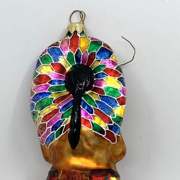 Christopher Radko "Me Big Chief" Glass Ornament 97 316 0 Indian 8" Tall Vintage - Picture 8 of 14